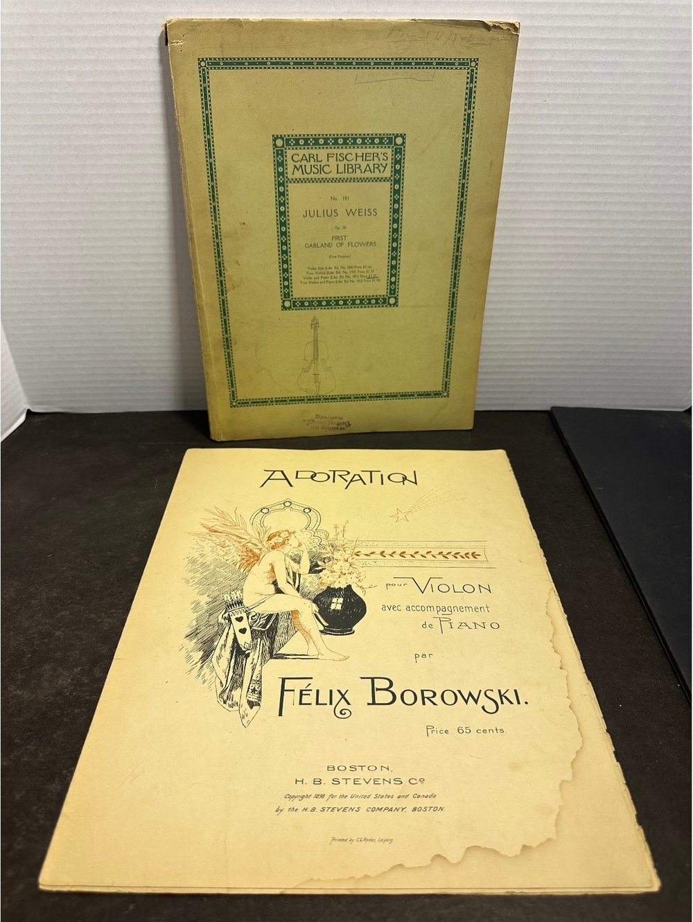 Vintage Antique Violin Piano Sheet Music Lot Felix Borowski Adoration 1898